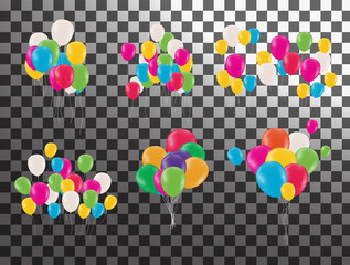 Color Glossy Balloons and Party Background Illustration Vector illustration for invitation card, party brochure, banner.