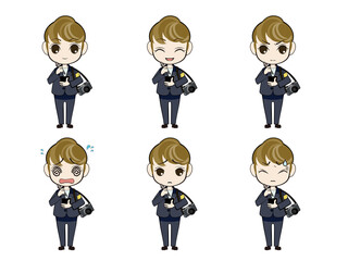 Reporter, cameraman, reporter style character illustration