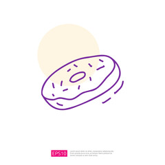 doughnut bakery doodle line icon