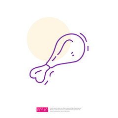 fried chicken doodle line icon