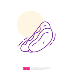 hot dog sausage doodle icon