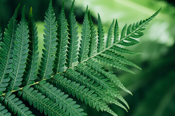 Fototapeta na wymiar Green fern tree growing in summer. Fern with green leaves on natural background. Natural floral fern background . Summer green texture hundreds of ferns. 
