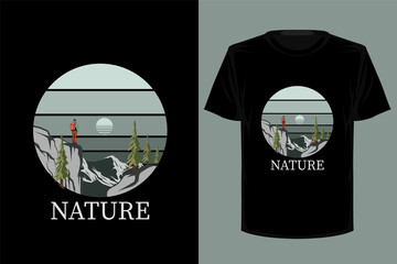 Nature retro vintage t shirt design