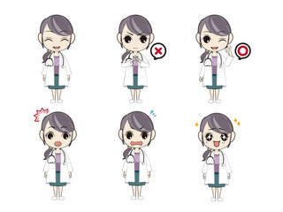 Image of doctors and medical professionals Whole body variation illustration