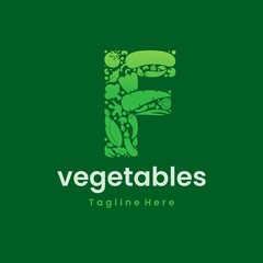 Letter F Vegetables Logo Vector