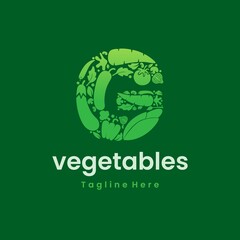Letter G Vegetables Logo Vector