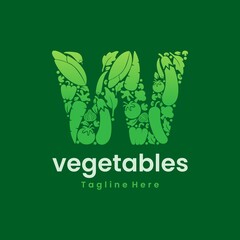 Letter W Vegetables Logo Vector