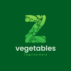 Letter Z Vegetables Logo Vector