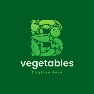 Letter B Vegetables Logo Vector