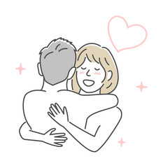 Embraces loving couple vector illustration | love, happiness