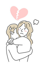 Embraces loving couple vector illustration | angry, upset
