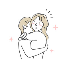 Embraces loving couple vector illustration | inspiration, idea, notice