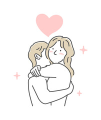 Embraces loving couple vector illustration | love, happiness