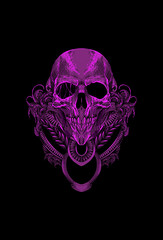 Skull with ornament artwork illustration