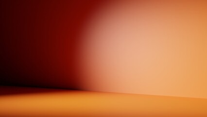 Habitaci&oacute;n con luz lateral derecha color naranja. Piso y pared