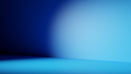 Room with dark blue right side light. floor and wall