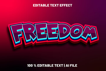 Freedom editable text effect 3d emboss style