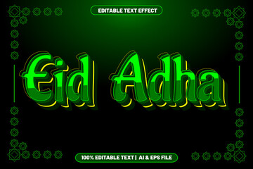 Eid adha editable text effect modern style