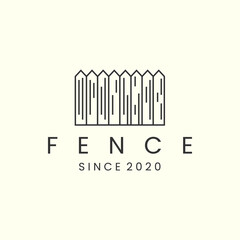 fence with linear style logo icon template design vector illustration