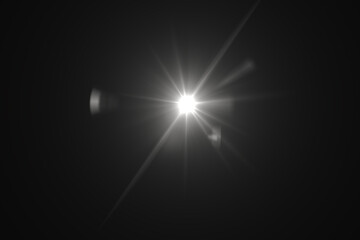 lens flare effect on black background