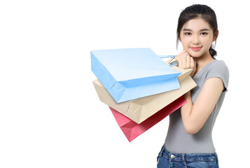 Fototapeta premium asian girl shopping