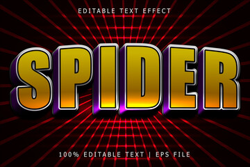 Spider editable Text effect 3 Dimension emboss modern style