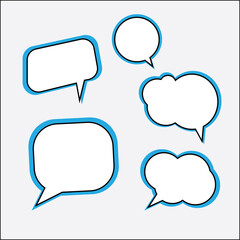 speech bubbles, communication concept, vector illustration in blue color base