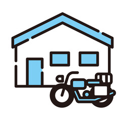 ライダーハウス　キャンプ　アイコン