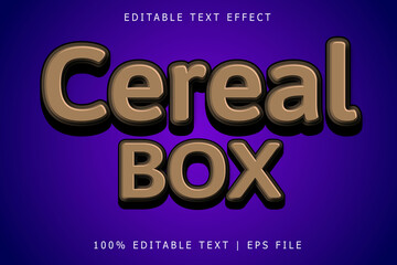 Cereal box editable Text effect 3 Dimension emboss simple style