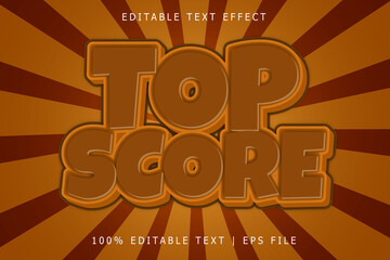 Top score editable Text effect 3 Dimension emboss simple style