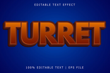Turret editable Text effect 3 Dimension emboss simple style