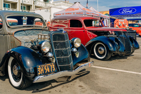  The Classic At Pismo Beach, One Of The Largest Classic Car And Street Road Shows On The West Coast. Pismo Beach Pier Plaza, California