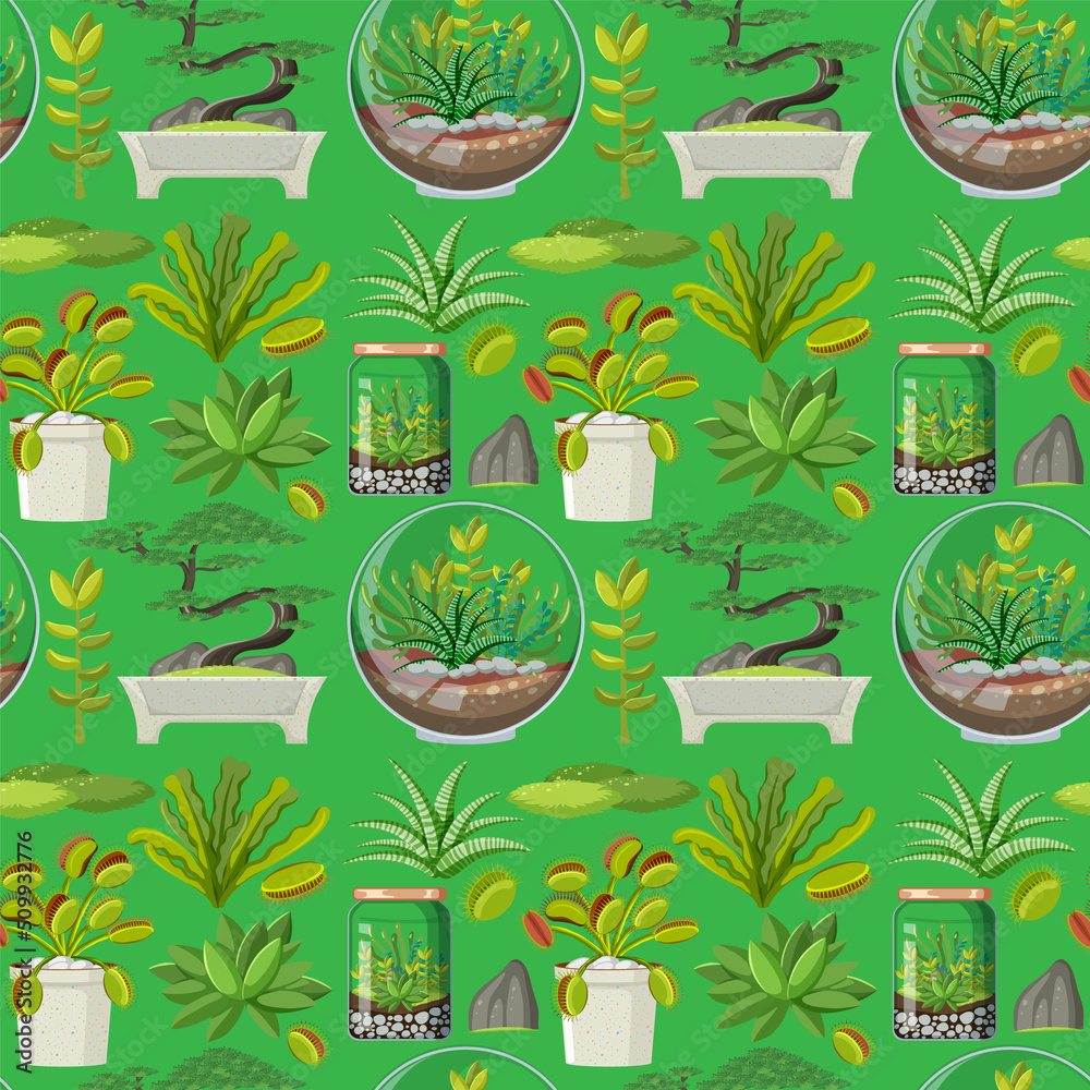 Canvas Prints various plants seamless pattern