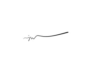 jw initial handwriting logo vector