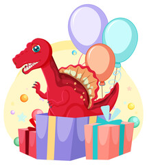Cute dinosaur themed party cartoon
