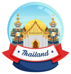 Bangkok Thailand Landmark Logo Banner