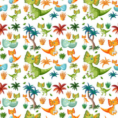 Cute dinosaur seamless pattern