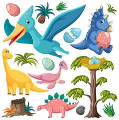 Cute dinosaur seamless pattern © blueringmedia