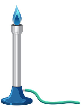 Bunsen Burner Flame On White Background