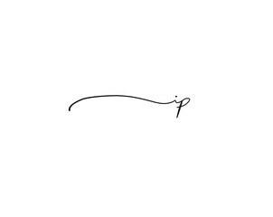 ip initial handwriting logo vector