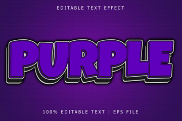 Purple editable Text effect 3 Dimension emboss simple style