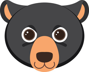 Black bear head in flat style