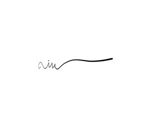 iu initial handwriting logo vector