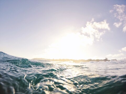 Watching The Sunset From Far Out At Sea