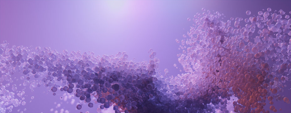 Futuristic Pharmaceutical concept with Purple Cells.