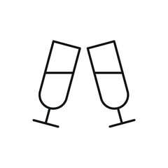 champagne glasses vector for website symbol icon presentation