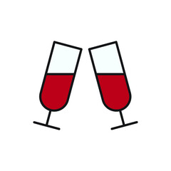 champagne glasses vector for website symbol icon presentation