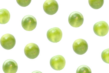 Top view, Pattern of lime isolated on white background.  Flat lay Fruit.