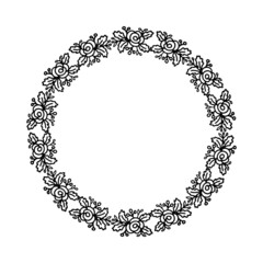 Black and white floral elements for design card , invitations or colorin page