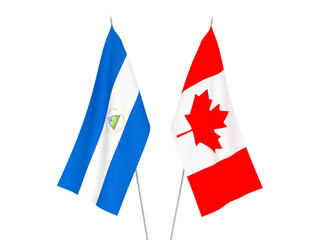 Nicaragua and Canada flags
